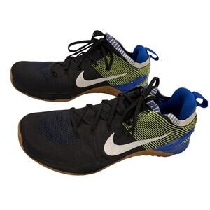 Nike Metcon DSX Flyknit 2 Sneakers Mens Size 12 Shoes Black Trainers Blue Lime
